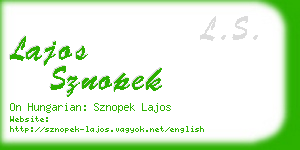 lajos sznopek business card